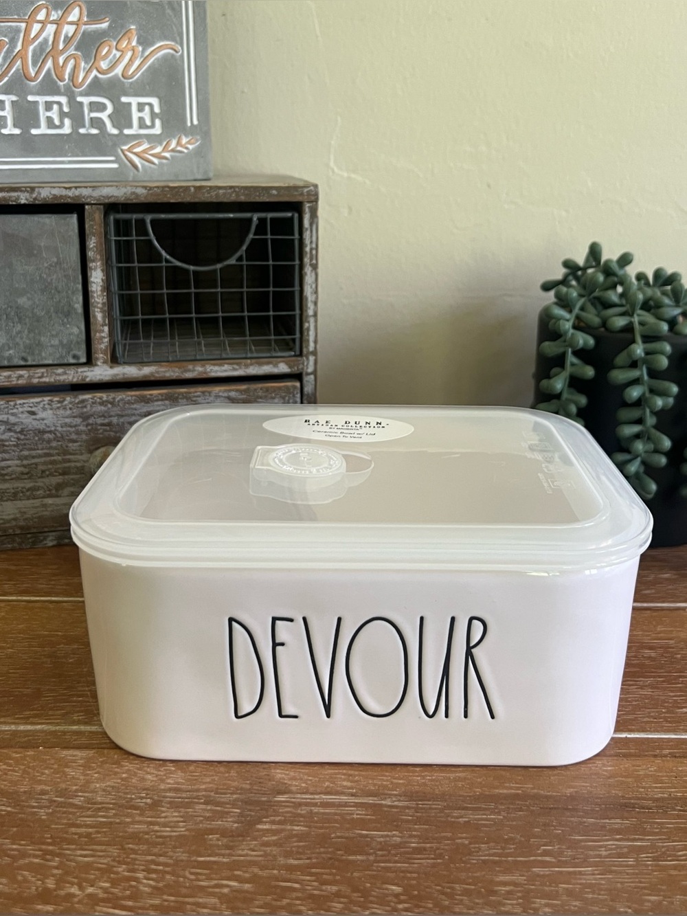 New Rae Dunn Ceramic Storage Bowl & Vented Lid Devour